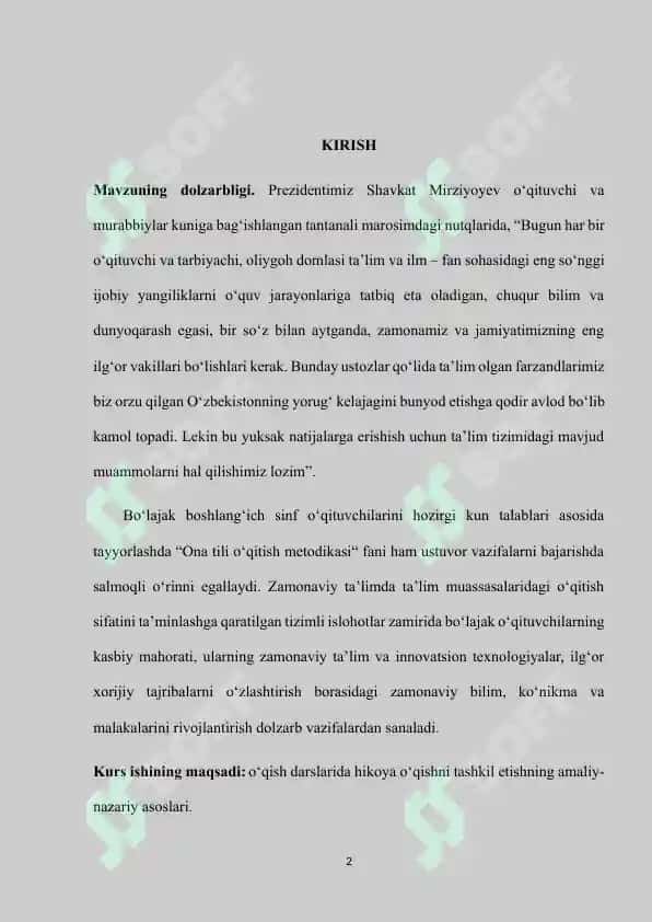 O’QISH DARSLARIDA HIKOYA O’TISH USLUBIYATI 2