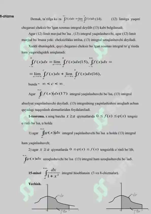 Xosmas integrallar. Alfa va beta funksiyalar. 3