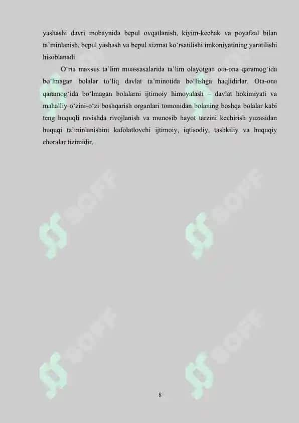 "Muruvvat" nogiron bolalar uchun internat uylari faoliyat yuritish tartibi 8