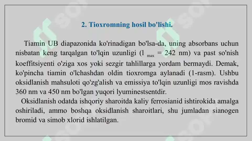 Vitamin B1 ning zamonaviy tahlil usullari. Taqdimot, 15 sahifa. 4