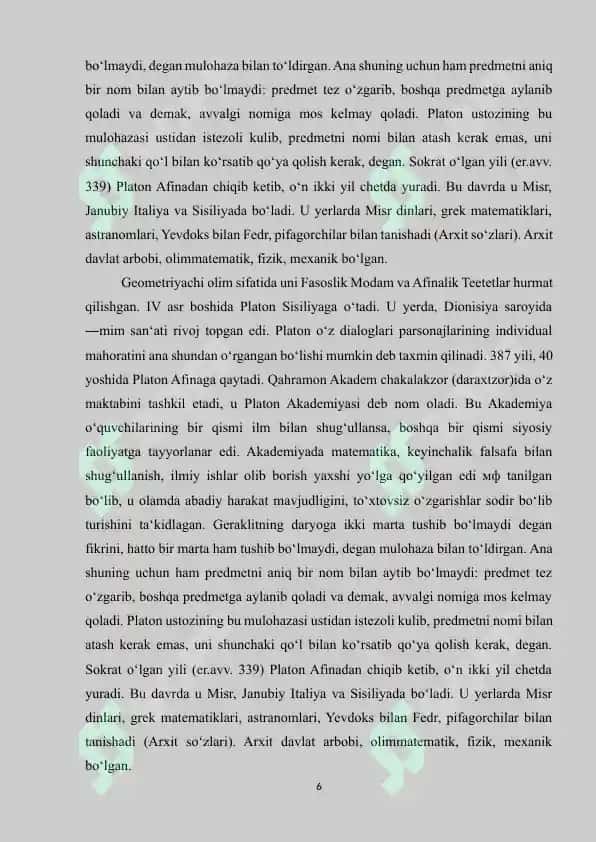 Platon “Dialoglar”ida mantiqqa oid g‘oyalar 6