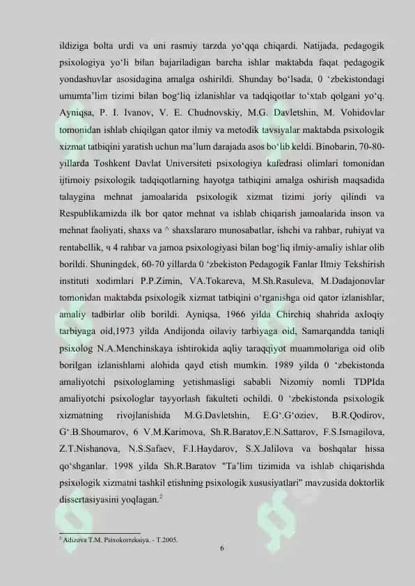 Psixologik xizmatning maqsad vazifalari 6