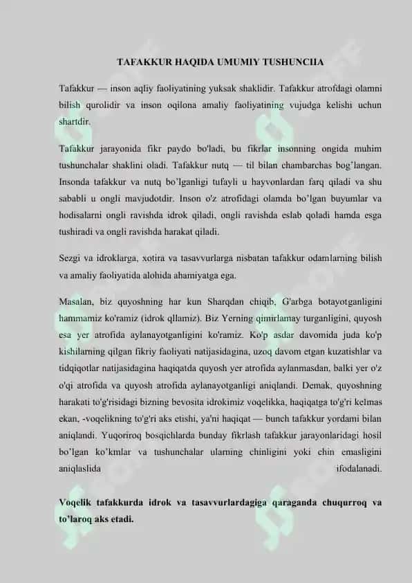 Tafakkur o’sishi 2