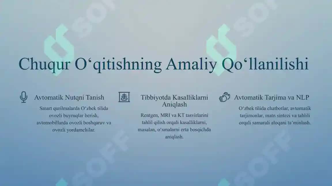 Chuqur o‘qitish usullari (Deep Learning) va ularning qo‘llanilishi. 4