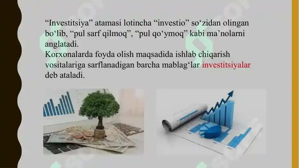 Investitsiyalar va investitsion siyosat 3