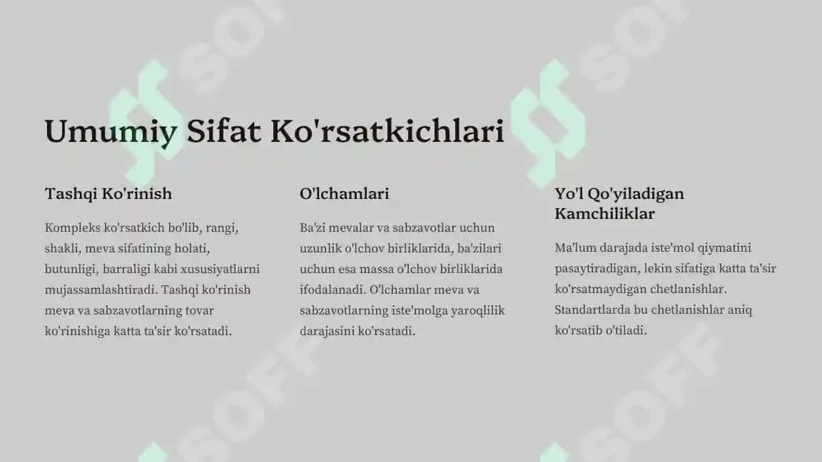 Sabzavot va mevalar mahsulotlarini ekspertizasi 3