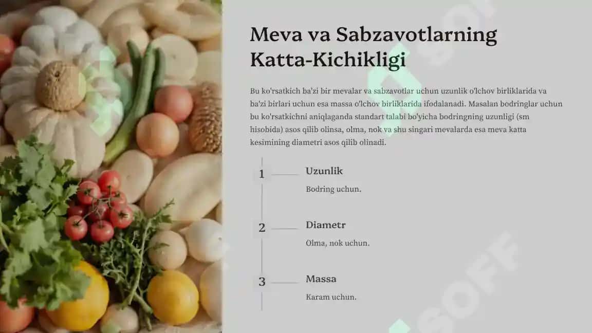 Sabzavot va mevalar mahsulotlarini ekspertizasi 8