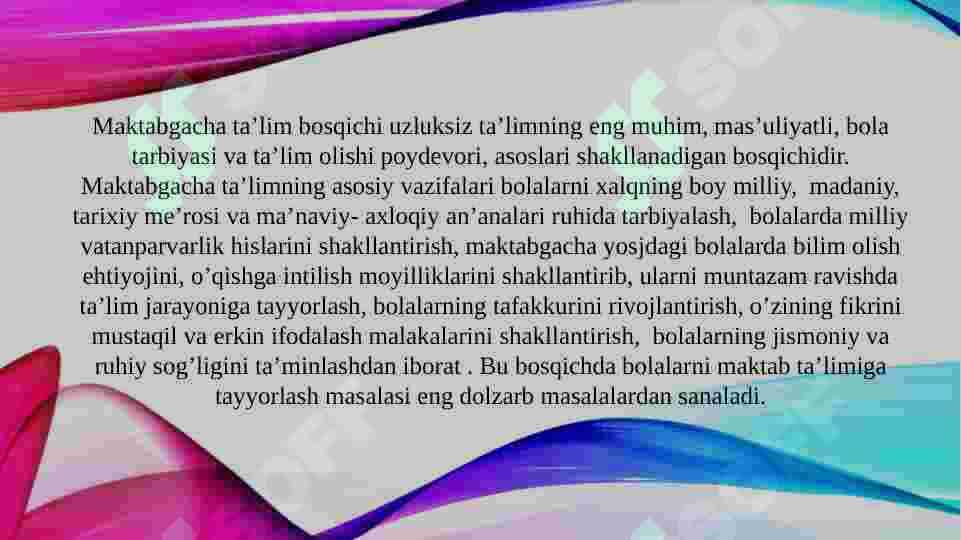 Maktab ta`limiga tayyorlash 4