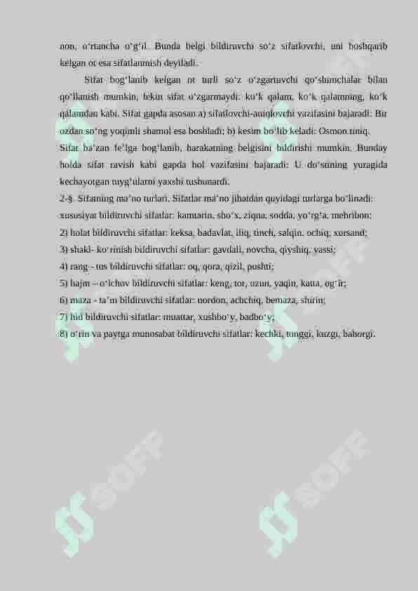 Sifat so’z turkumi 2