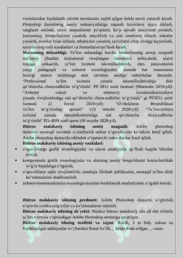 Adobe Photoshop dasturi va uning imkoniyatlari 5