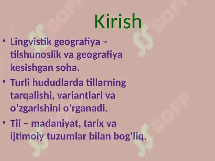 Lingvistik Geografiya Prezentatsiya 2