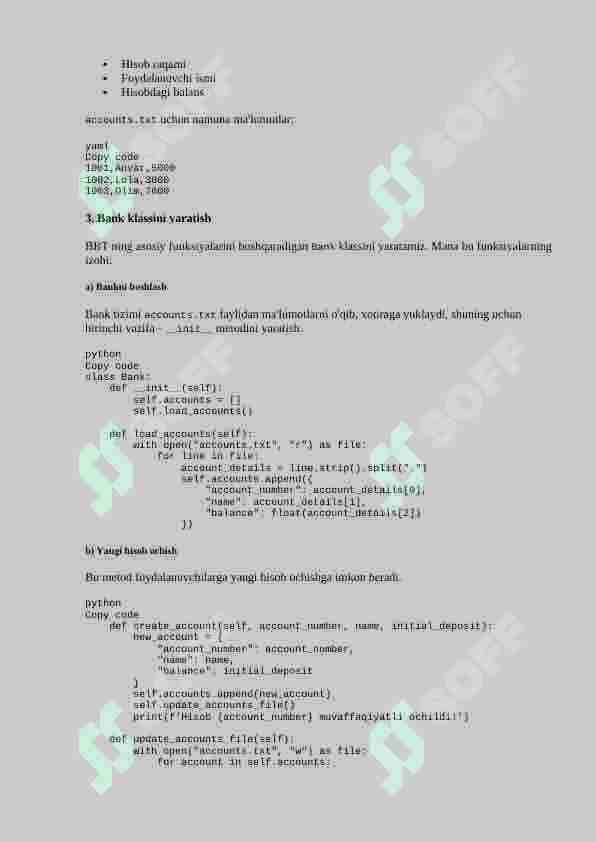Bank proyektini qilish bo'yicha yo'riqnoma | to'liq python tilida 2