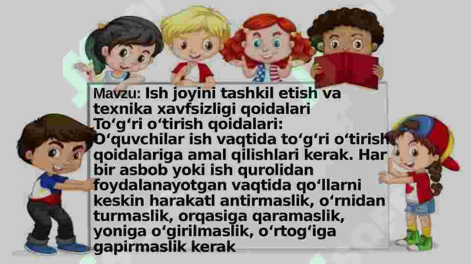 Ish joyini tashkil etish va texnika xavfsizligi 2