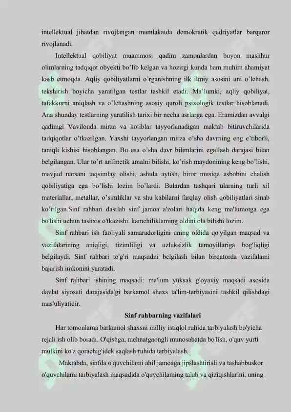 Sinf rahbari ishini tashkil etish metodikasi.doc 5