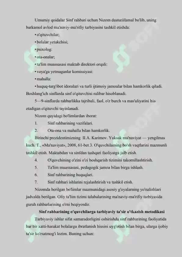 Sinf rahbari ishini tashkil etish metodikasi.doc 8