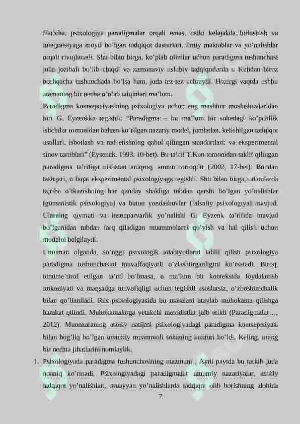 Psixologiyada eksperimental paradigma 7