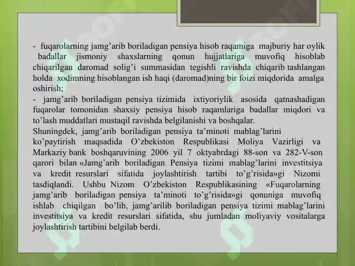 Jamg'arib boriladigan pensiya ta'minoti 8