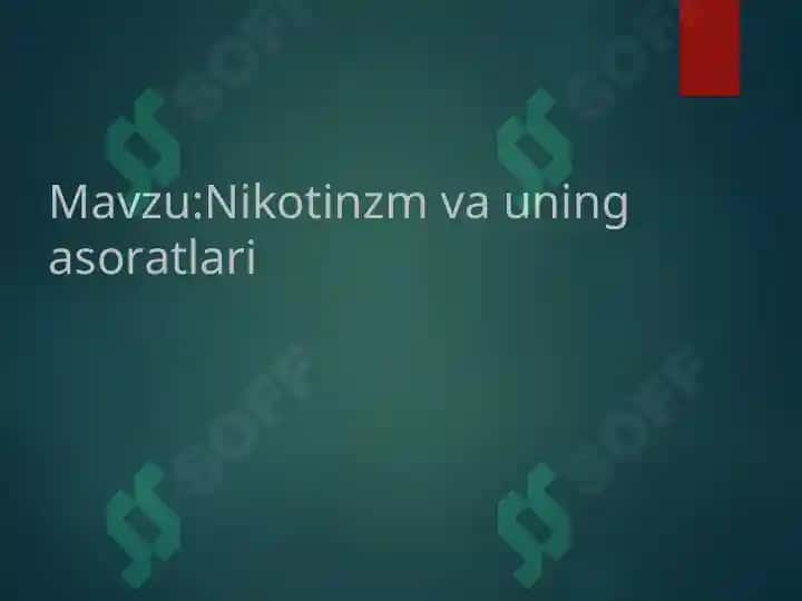 Nikotinzm va uning asoratlari 2