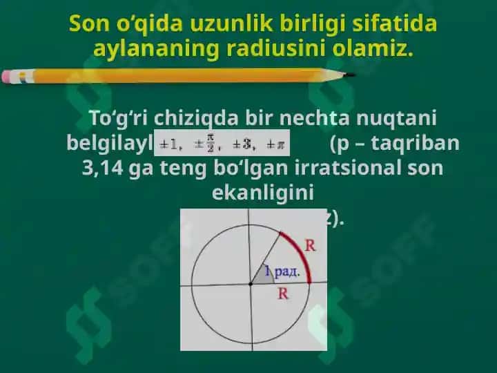 Burchakning radian o’lchovi 3