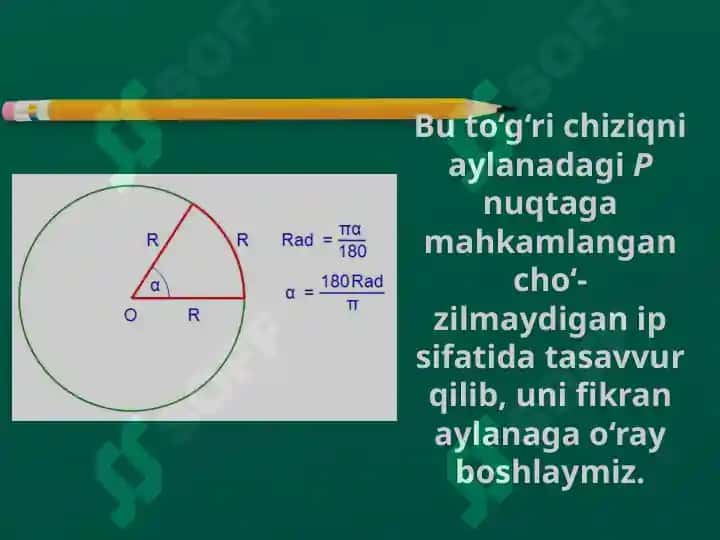 Burchakning radian o’lchovi 4