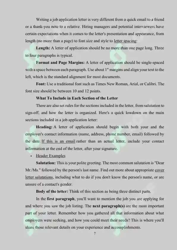 Writing a job application 7