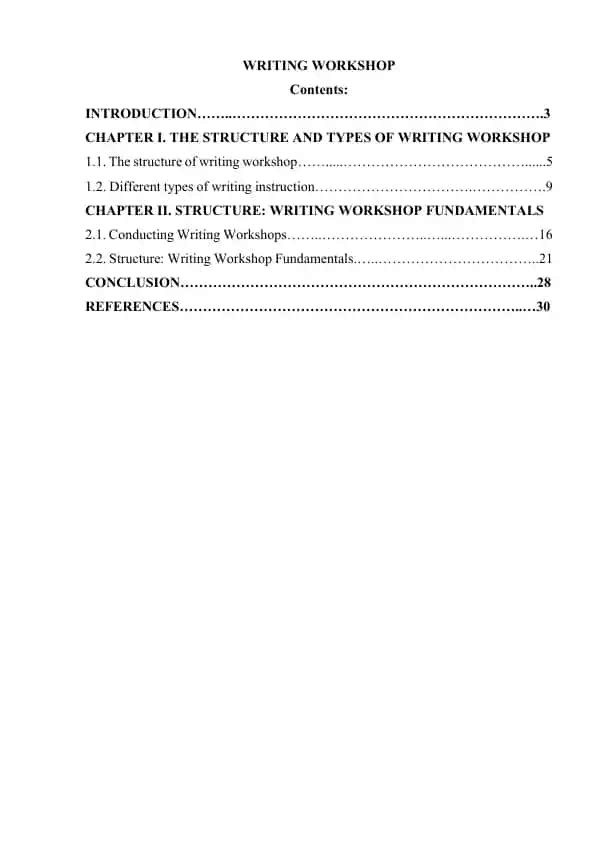 Writing workshop