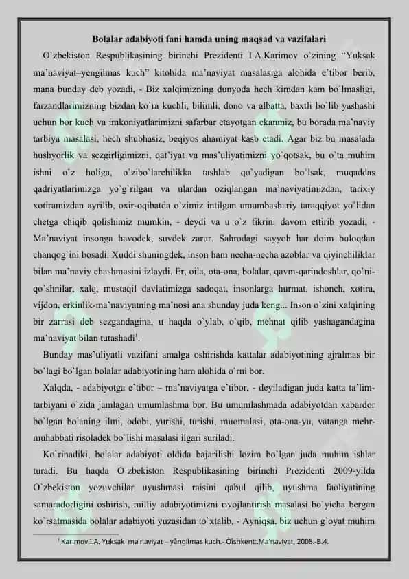 Bolalar adabiyoti fan sifatida rivojlanish tarixi 2