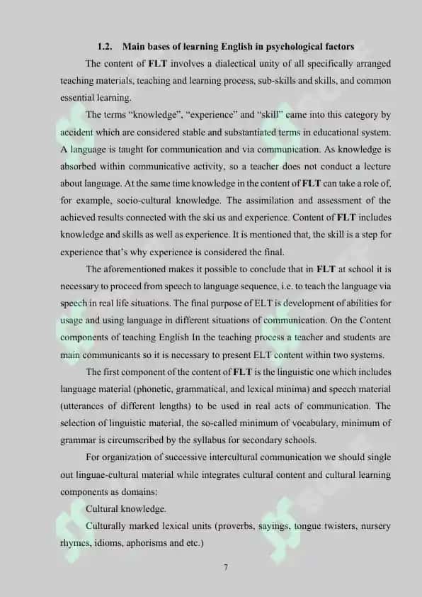 Psychological factors in language learning 7