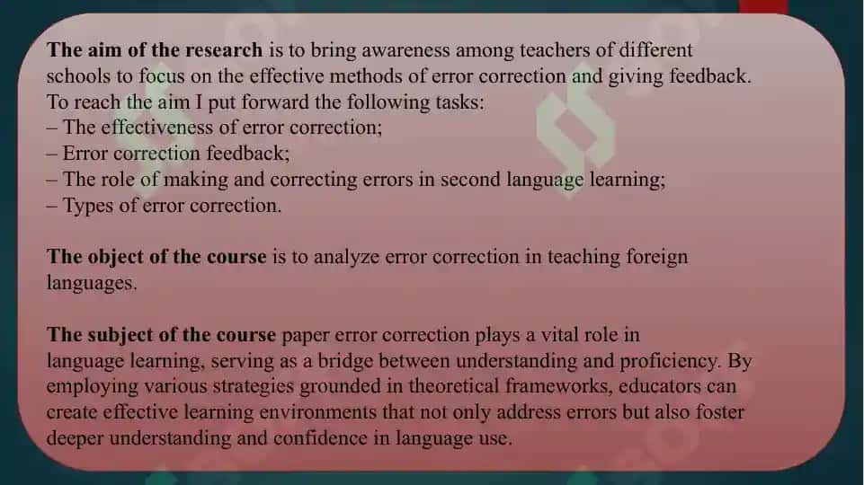 Error correction 3