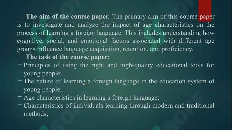 Age characteristics in learning a foreign language 3