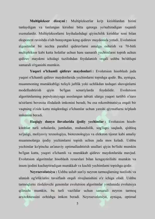 Evolutsion dasturlash. Genetik algoritm 5