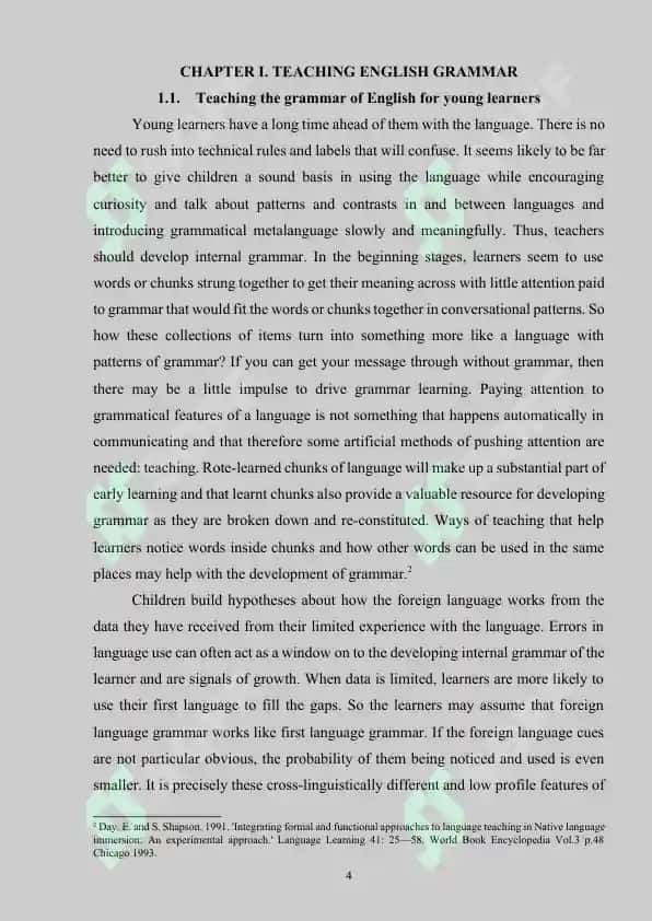 Teaching the grammar of English for young learners 4