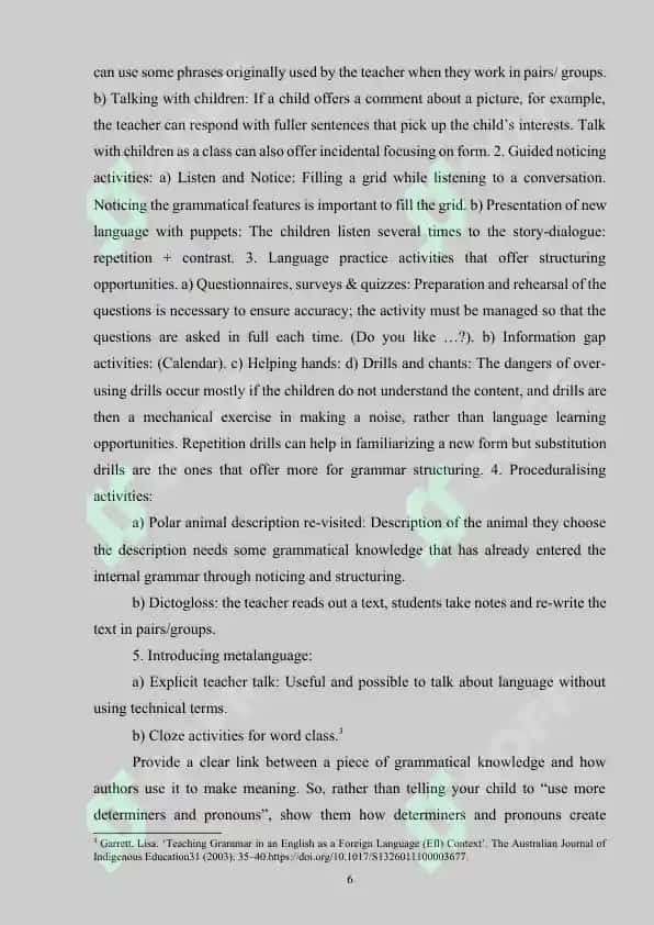 Teaching the grammar of English for young learners 6