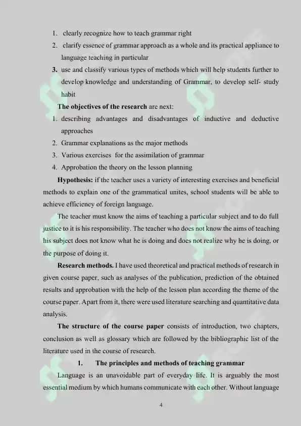 THE PRINCIPLES AND METHODS OF TEACHING GRAMMAR 4