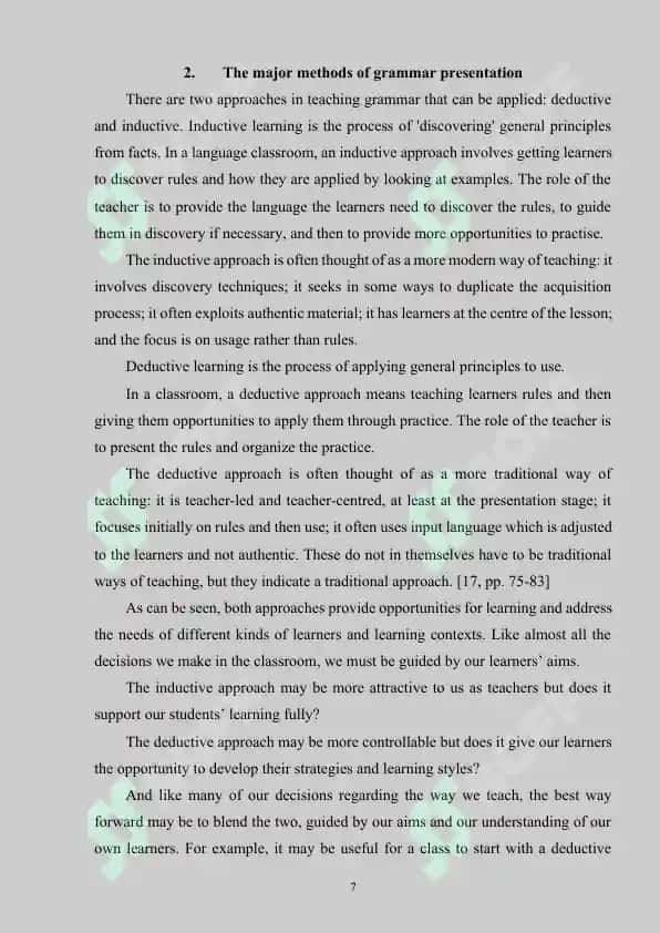 THE ROLE OF DIRECT METHOD IN TEACHING ENGLISH 7