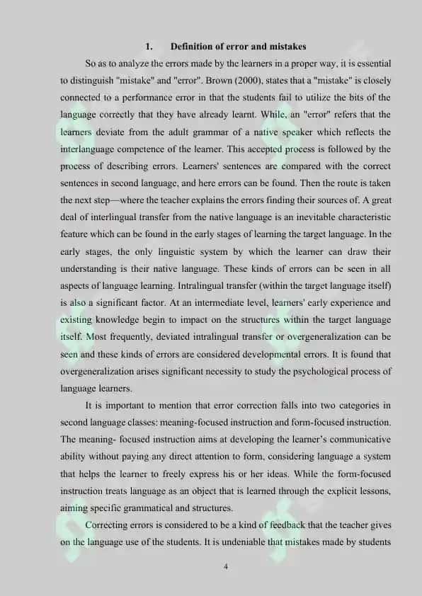 THEORITICAL FOUNDATIONS OF ERROR CORRECTION IN TEACHING METHODOLOGY 4
