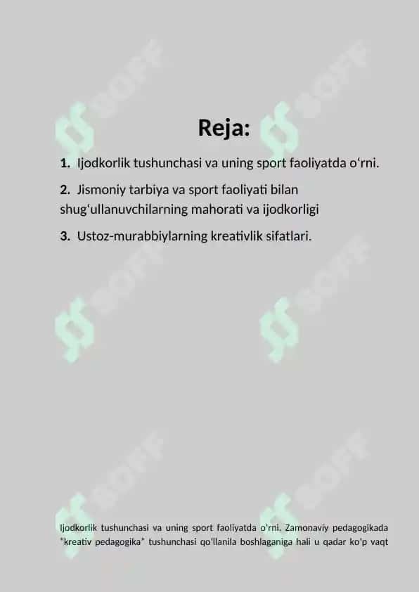 Sport soxasidagi kreativlik (ijodkorlik) 2