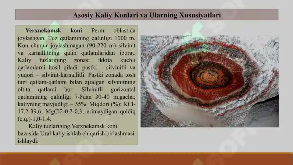 DUNYODAGI KALIY KONLARI VA ULARNING ZAXIRALARI 2