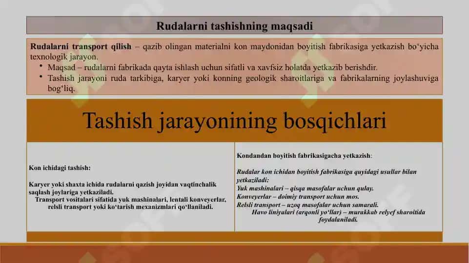 RUDALARNI TASHISH VA BOYITISH FABRIKASIGA YETKAZIB BERISH 2