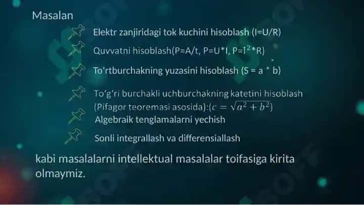 Sun’iy intellektning asosiy tushunchalari va ta’riflari 8