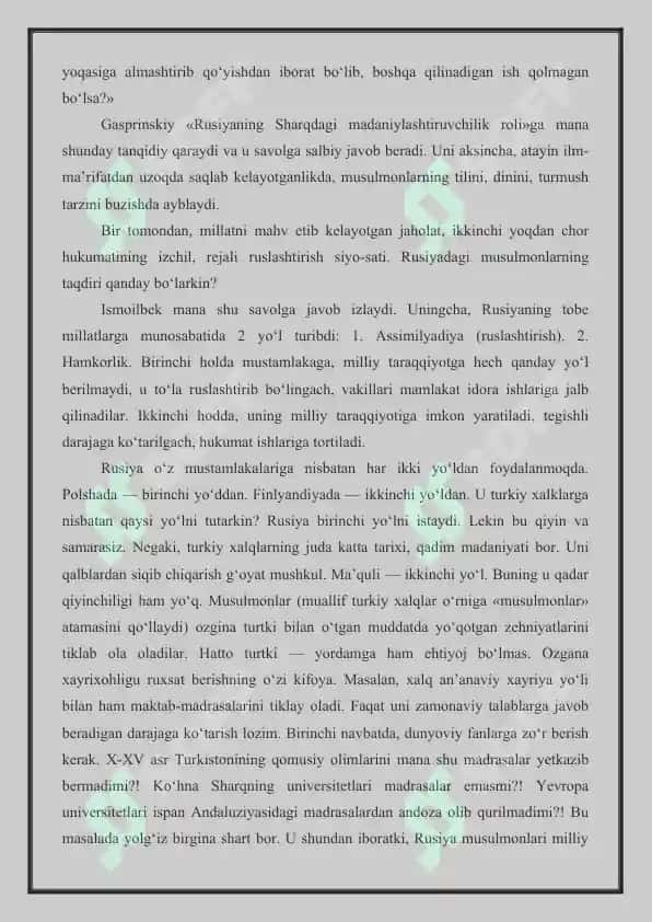 Gaspirinskiyning badiiy asarlari. Behudiyning tanqidiy qarashlari. 6