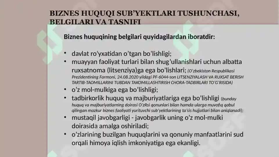 Biznes huquqi subektlari 4