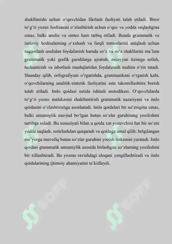 Orfografiya qoidalari ustida ishlash metodikasi 5