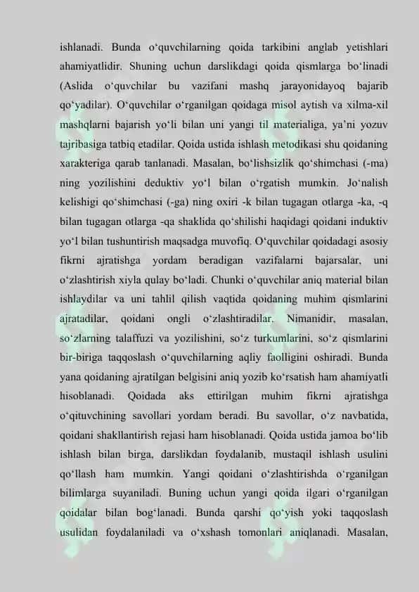 Orfografiya qoidalari ustida ishlash metodikasi 7