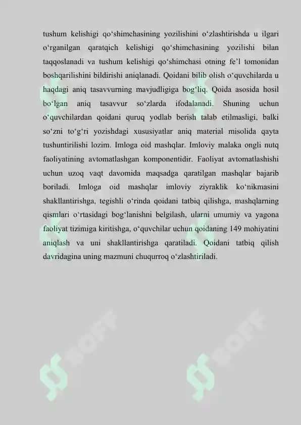 Orfografiya qoidalari ustida ishlash metodikasi 8