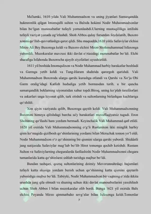 SAFAVIYLAR VA BUXORO ASHTARXONIYLARINING DIPLOMATIK ALOQALARI 7