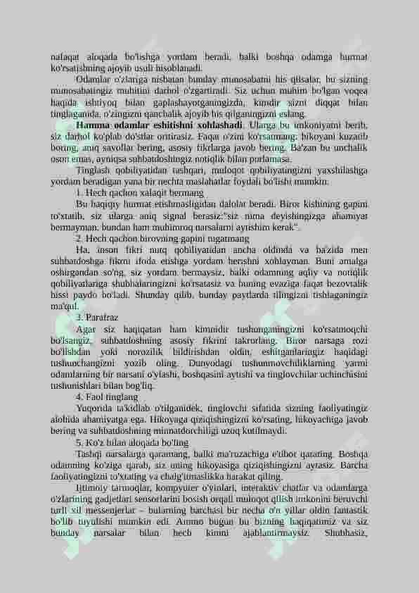 Shaxsni muloqot usullariga o'rgatish 4