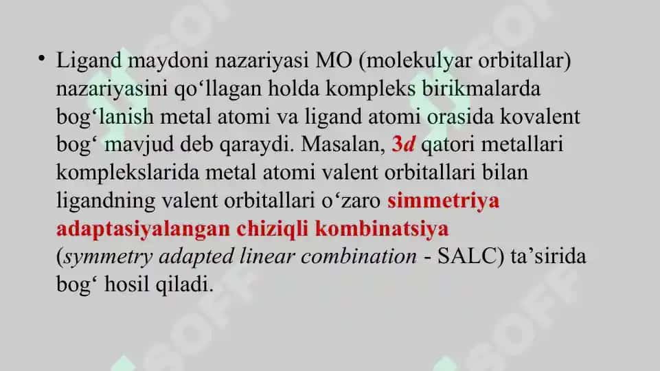 Ligand maydon nazariyasi 2