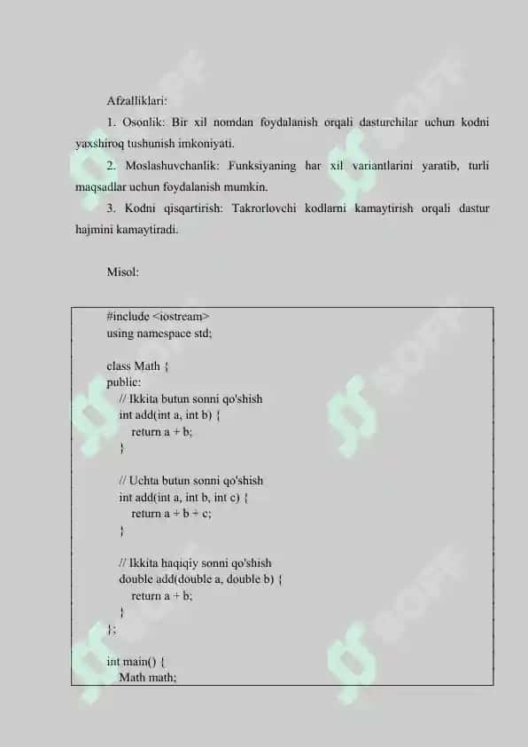 Operator va Funksiyalarni qayta yuklash 4