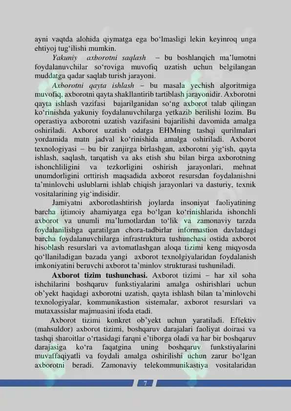 Axborot Tizimlari (O‘quv qo‘llanma) 7